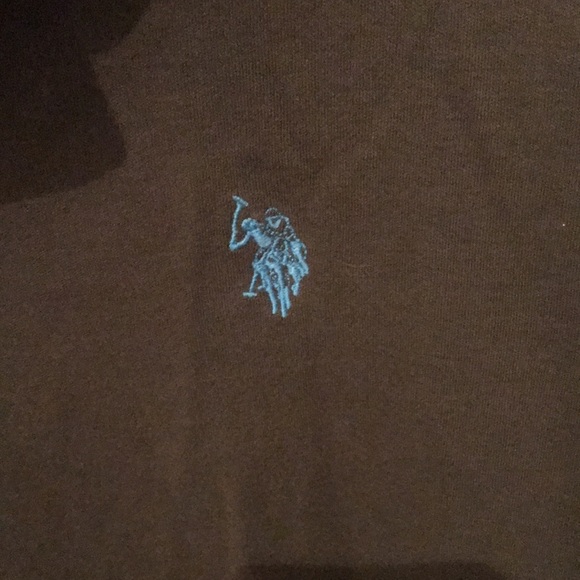 US Polo Assn Luxury Touch Olive Polo with neon blue logo and trim 😍 - Picture 3 of 6